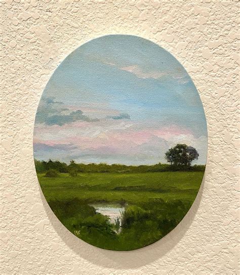 Once In A Dream 8x10 Oval Original Oil Painting Sides Are A