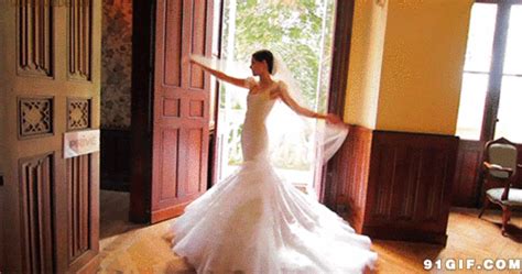 Dancing In A Beautiful Wedding Dress Beauty  Poster