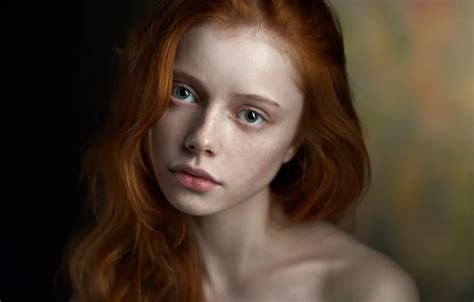 wallpaper portrait freckles the beauty redhead alexander vinogradov catherine jasnogorodska