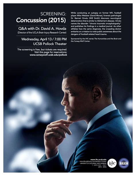 Will smith, luke wilson, stephen moyer and others. Concussion (2015) - Interdisciplinary Humanities Center UCSB