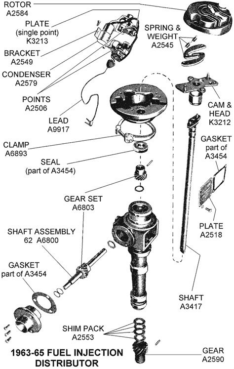 1963 65 Fuel Injection Distributor Diagram View Chicago Corvette Supply