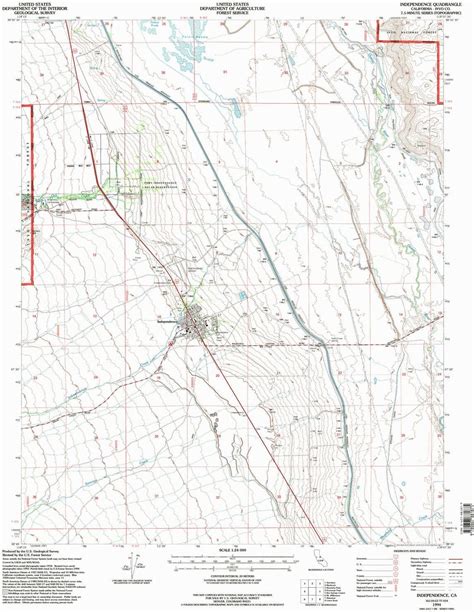 Yellowmaps Independence Ca Topo Map 124000 Scale 75 X