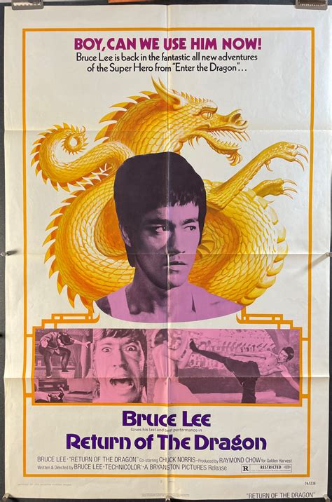 Return Of The Dragon Original Bruce Lee Martial Arts Movie Poster Original Vintage Movie Posters