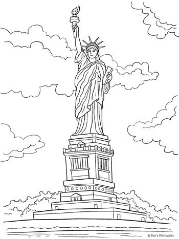 Statue Of Liberty Coloring Page Tim S Printables