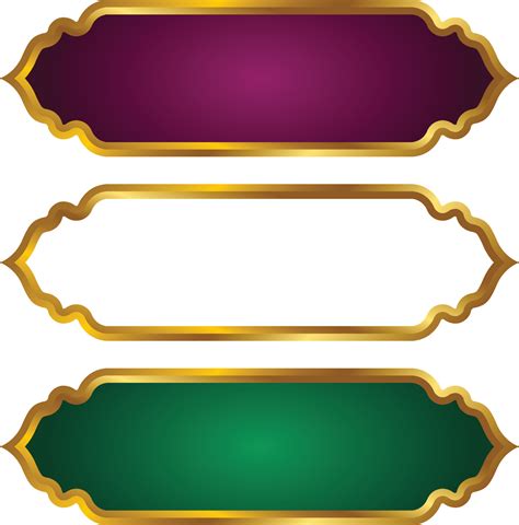 Conjunto De Marco De T Tulo De Banner Isl Mico Rabe Dorado De Lujo Png