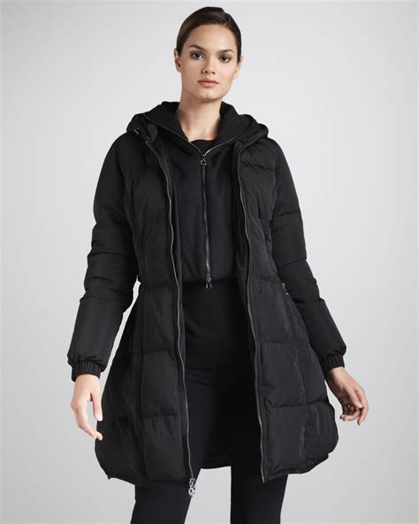 Lyst Dkny Hooded Puffer Coat In Black