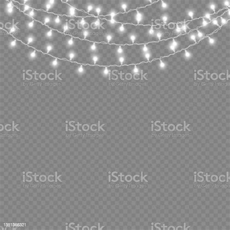 Led Neon Lights White Christmas Garland Decoration Stock Illustration