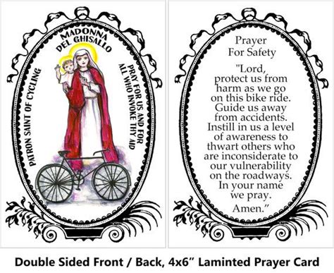 Madonna Del Ghisallo Patron Saint Of Cycling 4x6 Double Sided Laminated