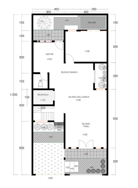 20+ ide desain kitchen set minimalis bentuk l. Best Denah Rumah Dengan Lebar 7 Meter