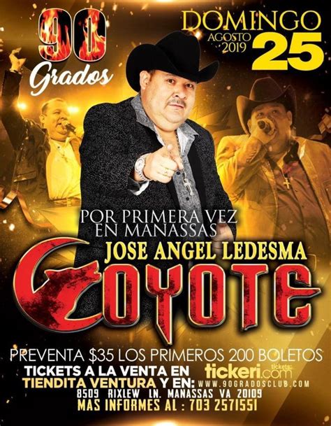 Jose Angel Ledesma Coyote En Manassasva Tickets Boletos At 90 Grados