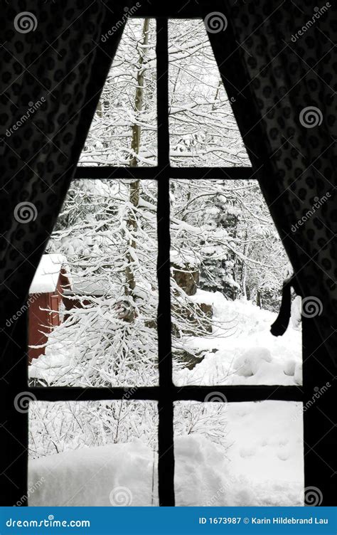 Winter Window Stock Image Image Of Curtain Deep Scene 1673987
