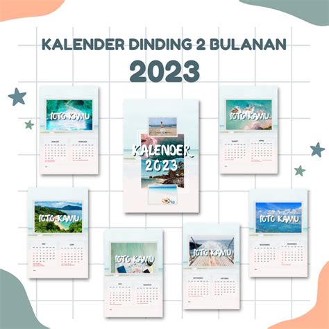 Jual 2 Bulanan Kalender 2023 Kalender Dinding 2023 Spiral Kalender