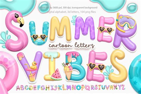 Summer Alphabet Clipart