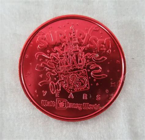 Walt Disney World 20th Anniversary Surprise Parade Red Metal Coin Roger