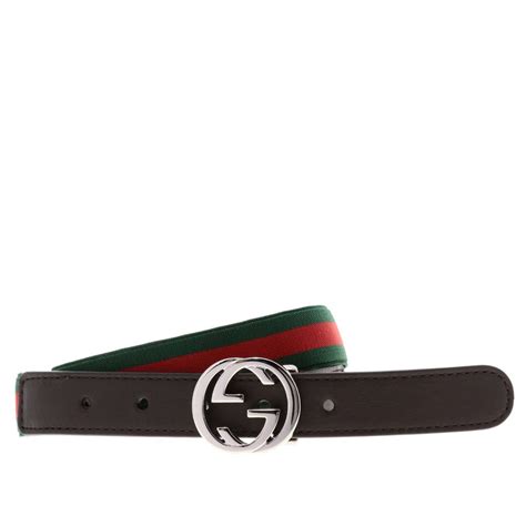 Gucci Belt In Leather And Stretch Fabric With Web Pattern Belt Gucci