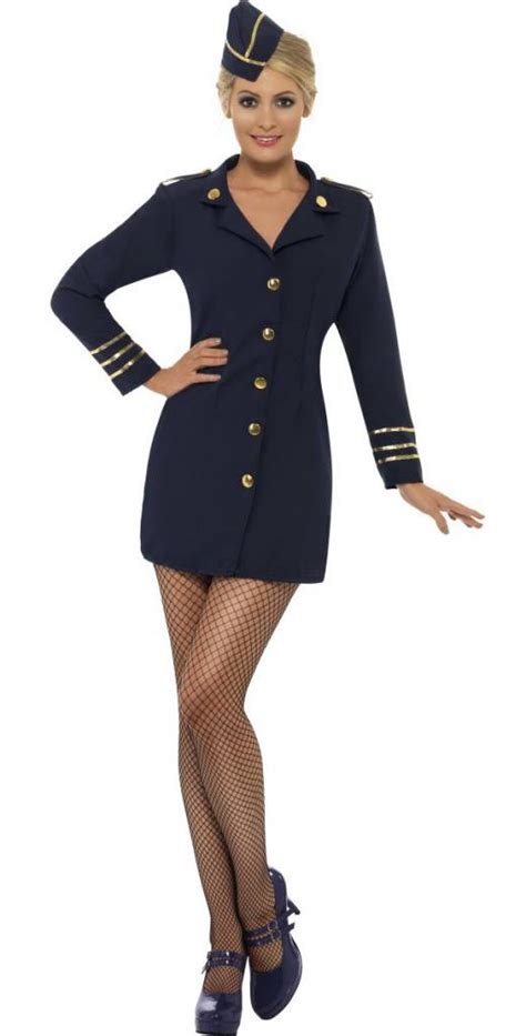 Flight Attendant Or Pilot Adult Fancy Dress Costume