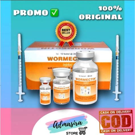 Jual WORMECTIN INJEKSI 2ml 5ml 20ml Spet Medion Obat Suntik Membasmi