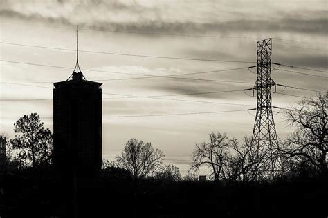 Tulsa Silhouettes And Milky Skies University Tower Morning Photograph