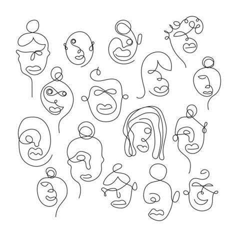 Design your everyday with one line art prints you'll love. Best Multiple Facial Expression Illustrations, Royalty ...