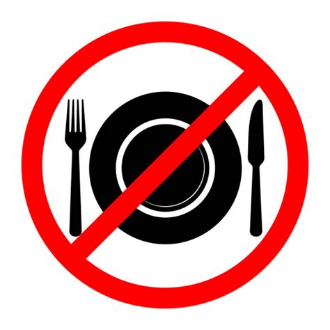 Red Prohibition Food Sign Vector Illustration Food Sign Eating Allowed