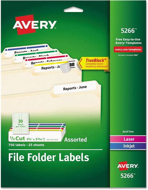 Avery 5266 Etiqueta Láser Inkjet para Folder 1 69 x 8 73 cm 750