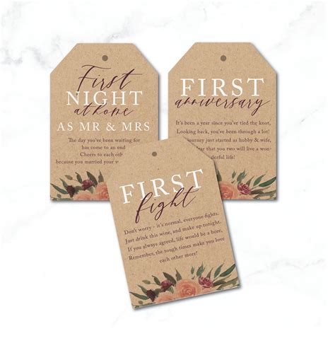 Marriage Milestone Wine Basket Tags A Year Of Firsts Wine T Basket