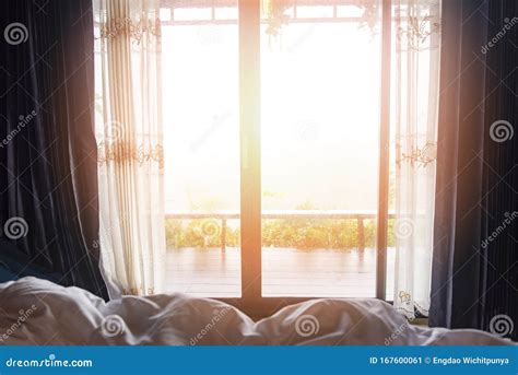 Window View Nature Green Mountain In The Bed At Bedroom Morning And