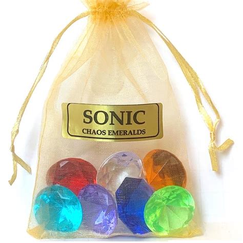 Sonic 7 Chaos Emeralds And 5 Power Rings In A Bag Etsy