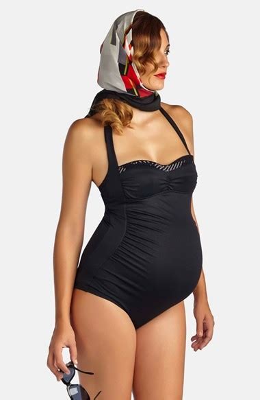 Pez D Or Retro Ruched One Piece Maternity Swimsuit