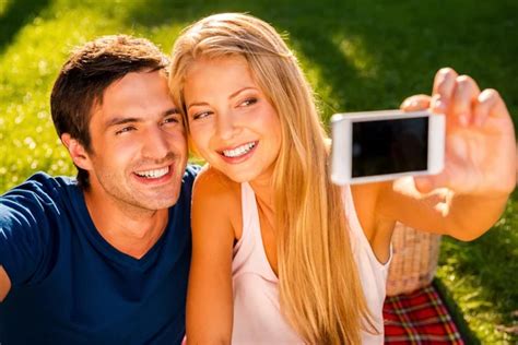 Loving Couple Making Selfie Stock Image Everypixel