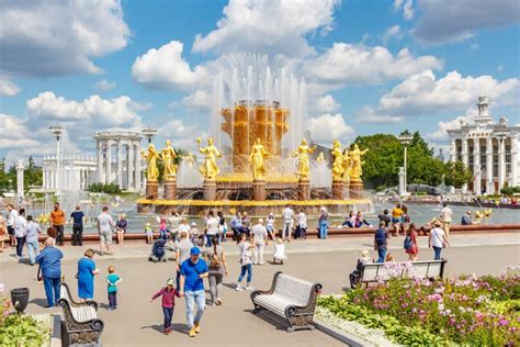 Moscow Russia July 22 2019 Tourists Walking On Square Near