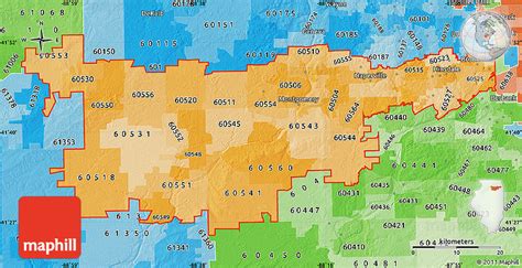 Political Shades Map Of Zip Codes Starting With 605