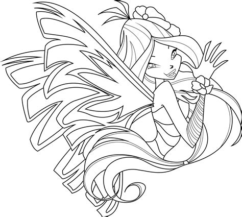 Gambar Winx Club Flora Coloring Pages Images Umwandlung Sirenix Page