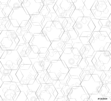 Hexagon Line Abstract And Space Art Background Stock Vector 1364939