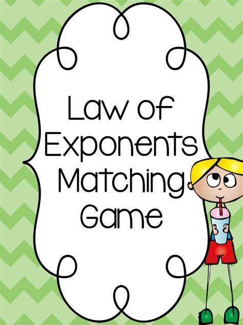 Law Of Exponents Matching Game Middle School Math Resources Algebra