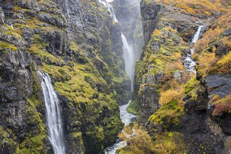 Glymur Waterfall Iceland Stock Photo Image Of Cliff 112621374