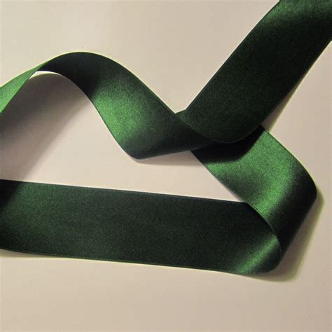 Dark Green Double Face Silk Satin Ribbon Mm Renaissance Fabrics