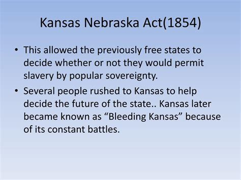 Ppt Kansas Nebraska Act1854 Powerpoint Presentation Free Download Id2142824