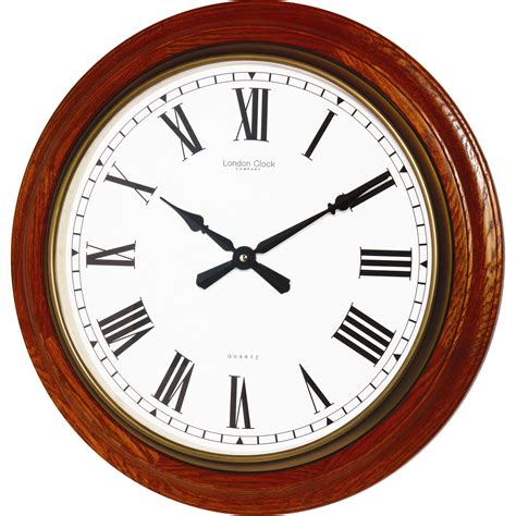 London Clock Company Traditional 54cm Oak Wood Wall Clock And Reviews