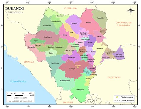 Mapa De Municipios De Durango Descargar Mapas
