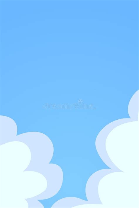Blue Sky With White Clouds Background Cloud On Sky Flat Vector