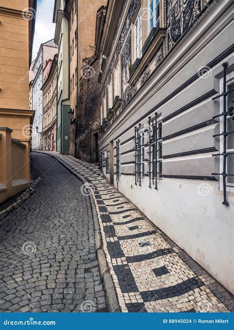 Narrow Cobble Street In Prague Stock Photo Image Of Narrow Urban