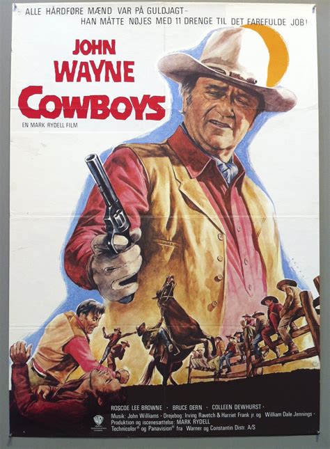 Cowboys 23x33 Denmark 1972 In 2021 John Wayne Movies Old Movie