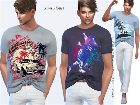 Mens T Shirt Large Size Print By Sims House At Tsr Sims 4 Updates