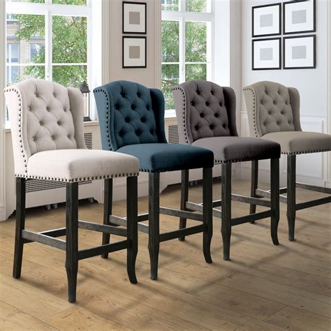 This sleek contemporary counter height chair would be perfect for your modern day dining or bar area. Furniture of America Telara Contemporary Tufted Wingback ...