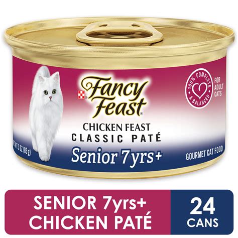 High calorie cat food is a great place to start if your cat is looking a little bit thin and dishevelled. (24 Pack) Fancy Feast High Protein Senior Pate Wet Cat ...