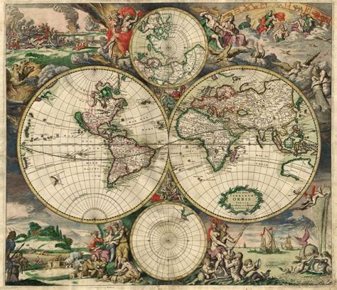 Ancient World Map From 1689 1920×1657 Antique World Map