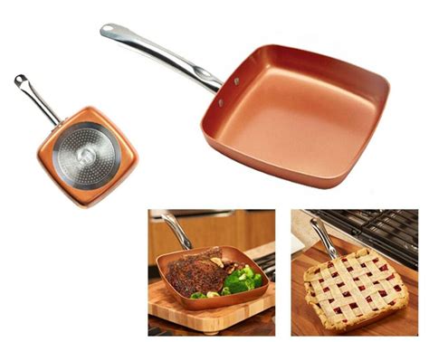 copper pan chef square fry cookware frying kitchen tv seen cook skillet nonstick stick non ceramic inch induction oven safe