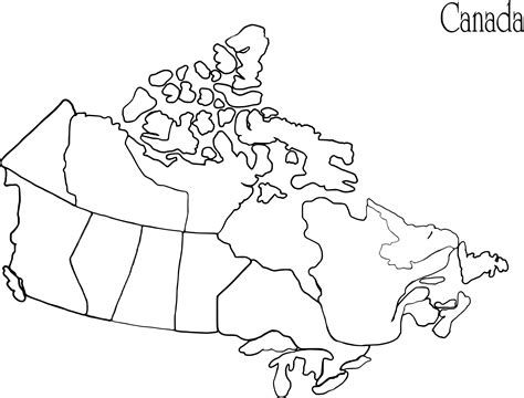 Coloriage carte du Canada à imprimer