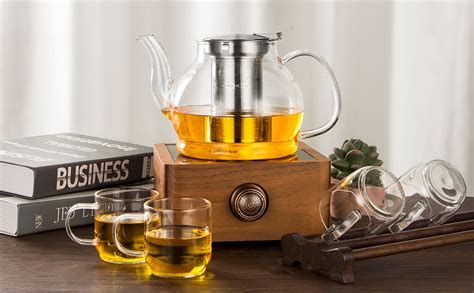 Toyo Hofu Clear Glass Teapot With Removable Stainless Steel Infuser Tea Pot For Loose Leaf Tea